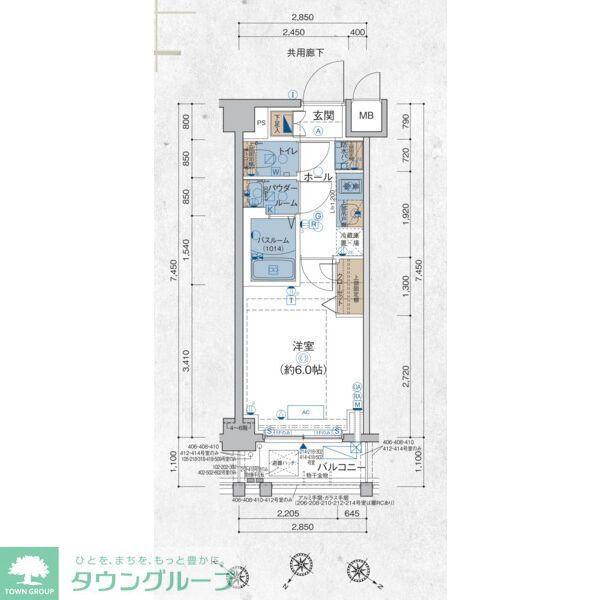 エステムコート立川ノースプレミア(1K/2階)の間取り写真