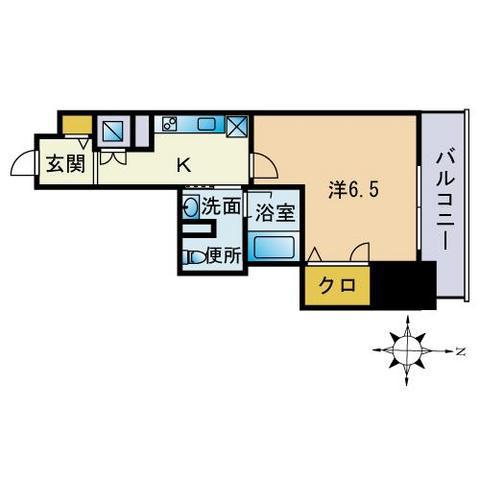 アルフォート天神(1K/8階)の間取り写真