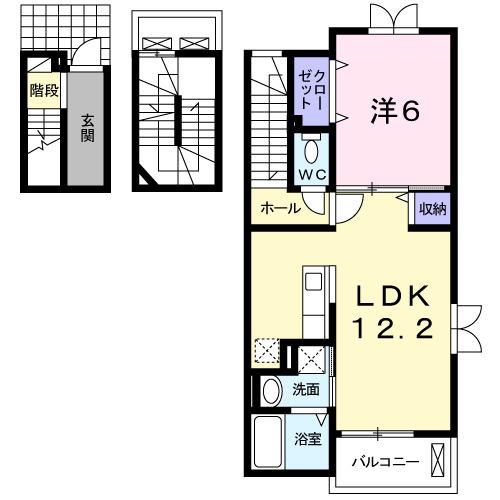 ヴィラ・デ・パンセ(1LDK/3階)の間取り写真