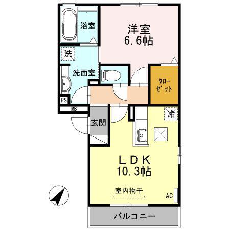 グラン・コート A(1LDK/1階)の間取り写真