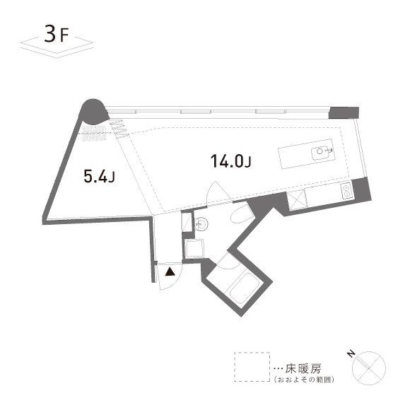 GROVE(1LDK/3階)の間取り写真
