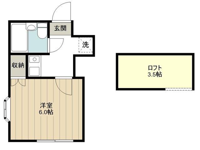 高橋ハイツ(1K/2階)の間取り写真