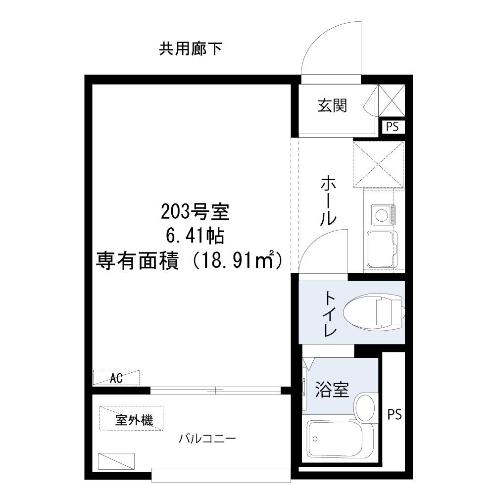 クレスト川崎小田(ワンルーム/2階)の間取り写真