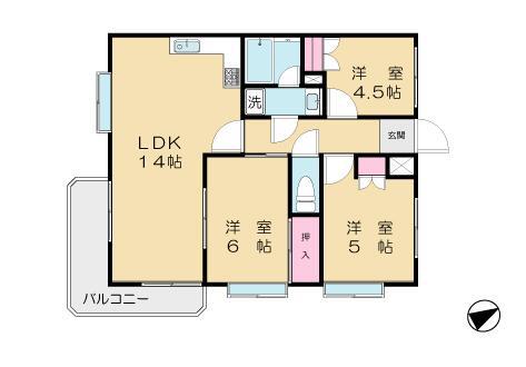 リバーサイドメゾン(3LDK/5階)の間取り写真