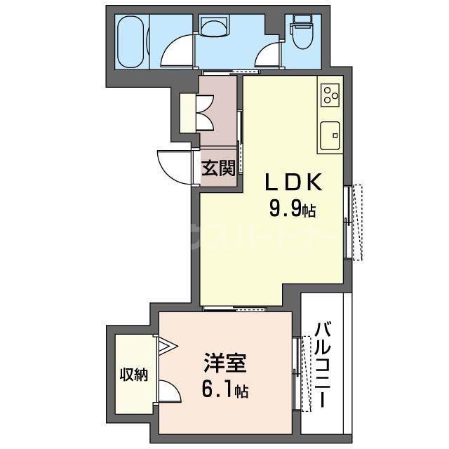 プロフィット ルミエール(1LDK/2階)の間取り写真