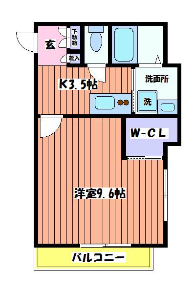 リーヴル(1K/3階)の間取り写真