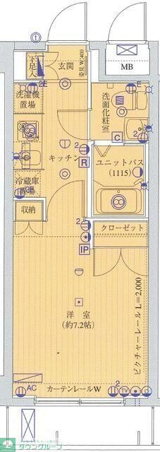 ヴェルステージ・武蔵小杉(1K/2階)の間取り写真