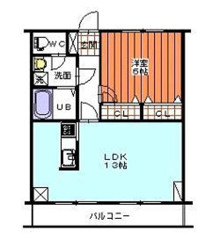 PRESTIGE(1LDK/2階)の間取り写真