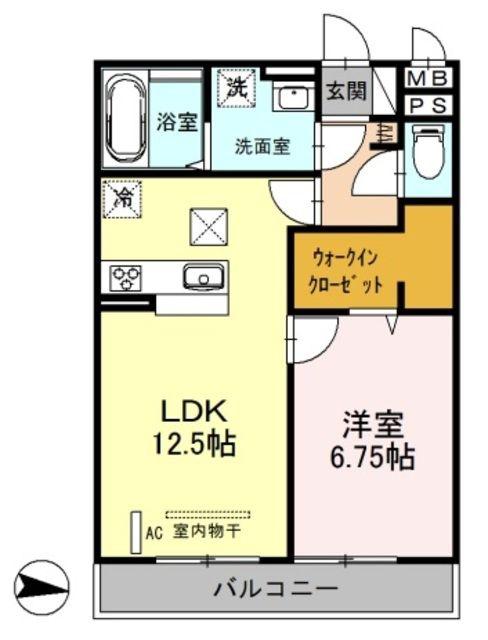 カーサ マロン(1LDK/2階)の間取り写真