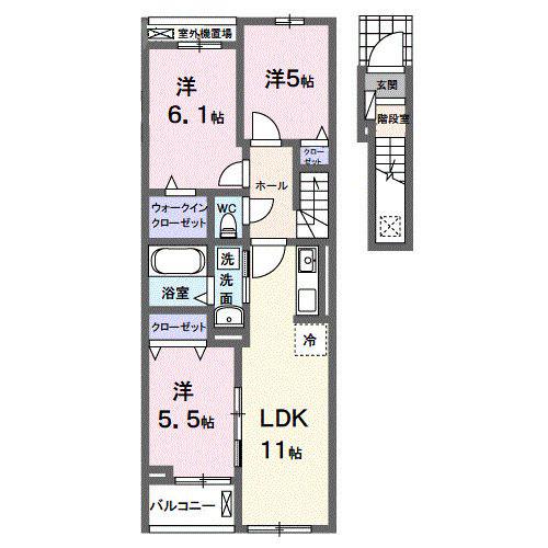 アイリス 相原(3LDK/2階)の間取り写真