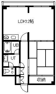 三河屋ビル(1LDK/4階)の間取り写真