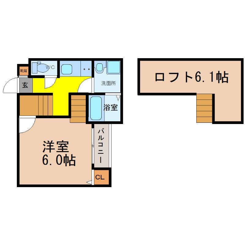 アステール (1SK/1階)の間取り写真