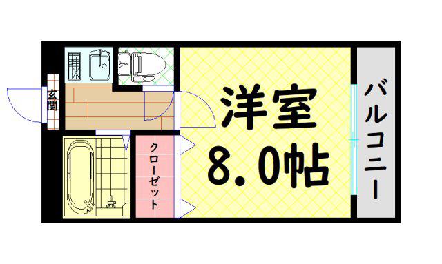 サンビレッジ(1K/6階)の間取り写真