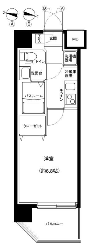 グランフォース西川口(1K/7階)の間取り写真