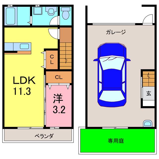 GLORIA LEONIS(1LDK/1階)の間取り写真