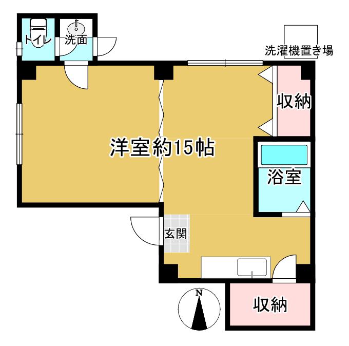 石津ハイツ(ワンルーム/1階)の間取り写真