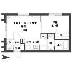 モンレーヴ元町(1LDK/3階)の間取り写真