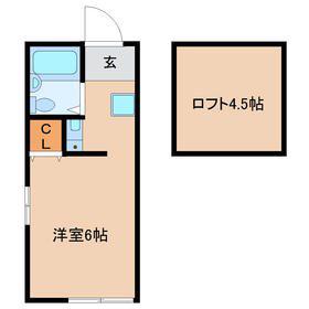 プチグレイス塚口弐番館(ワンルーム/1階)の間取り写真
