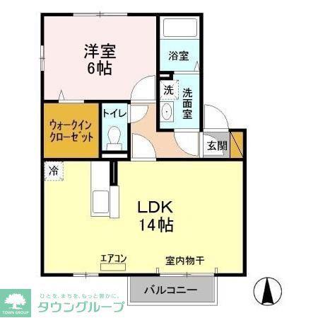 グリーンピアB(1LDK/2階)の間取り写真