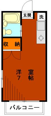 アルビオンハウス(ワンルーム/2階)の間取り写真
