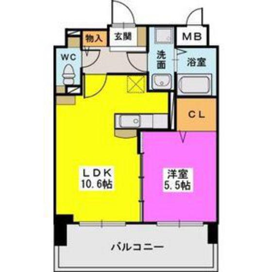 エスペラージュ那の川(1LDK/2階)の間取り写真