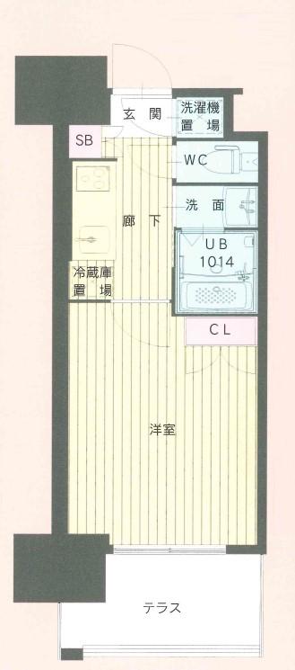 NO.111 CLUB ORIENT BLD TRADING TOWE(1K/2階)の間取り写真