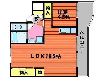 KAI TERRACE I(2LDK/4階)の間取り写真