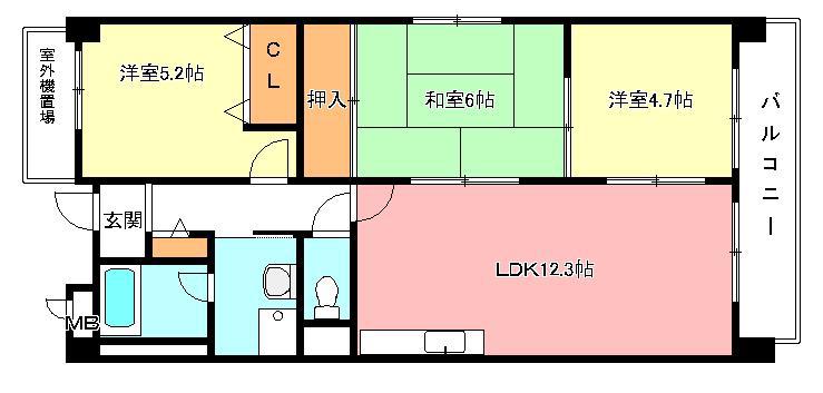 アーク・コート(3LDK/3階)の間取り写真