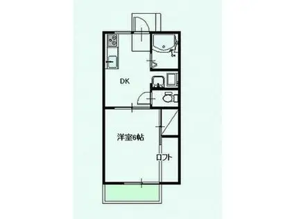 ハイツ宝積寺(1DK/2階)の間取り写真