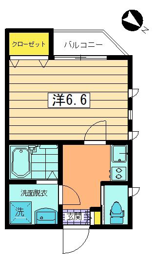 MMハイツ(1K/2階)の間取り写真