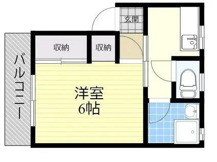 ビューハイム新川(1K/3階)の間取り写真