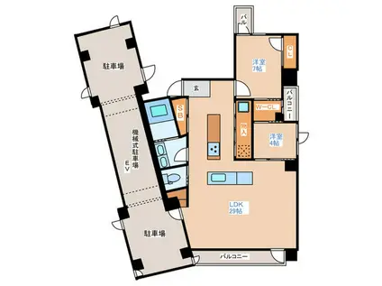 GLAND LUXS(2LDK/8階)の間取り写真