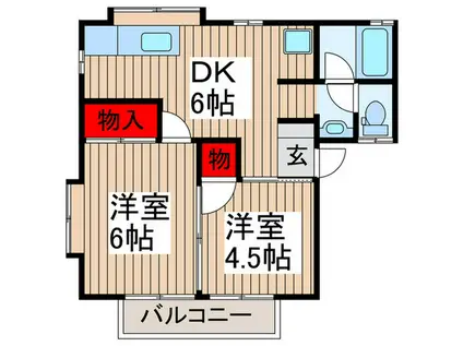 コトブキコーポ(2DK/1階)の間取り写真