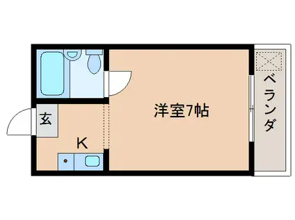 コーポ諏訪西大寺(1K/2階)の間取り写真