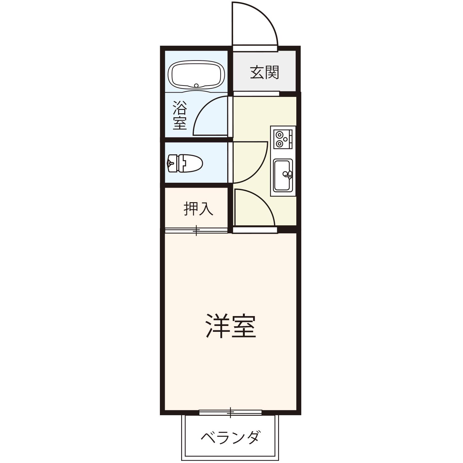 サクラハイツ(1K/2階)の間取り写真