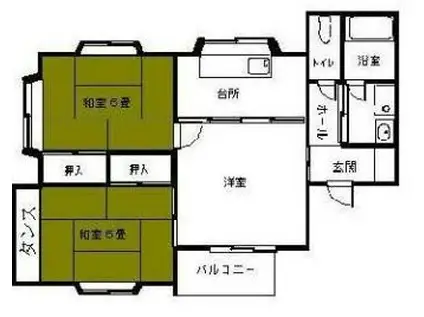 ビューラー・イトウB(3K/1階)の間取り写真