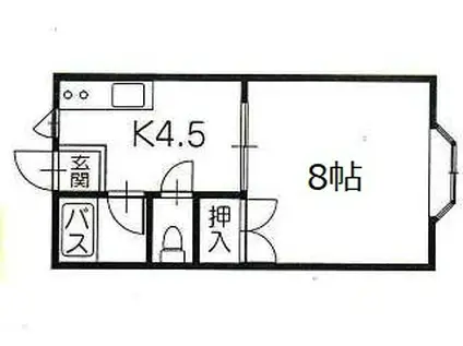エクセルトーノ(1DK/2階)の間取り写真