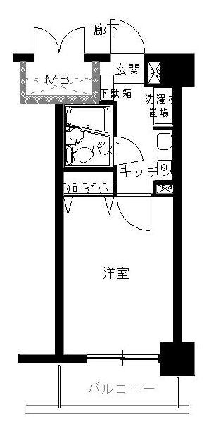 ダイアパレス前橋元総社(1K/2階)の間取り写真