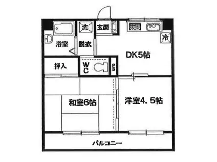 メゾン矢澤(2DK/5階)の間取り写真