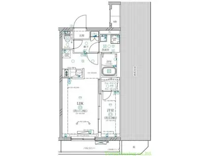 ディアレイシャス等々力(1LDK/4階)の間取り写真
