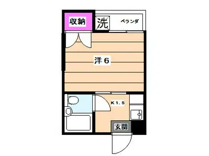 フラット江古田(1K/2階)の間取り写真
