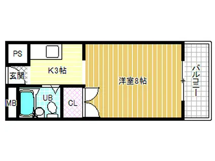 KOYANAGI21-B(ワンルーム/3階)の間取り写真