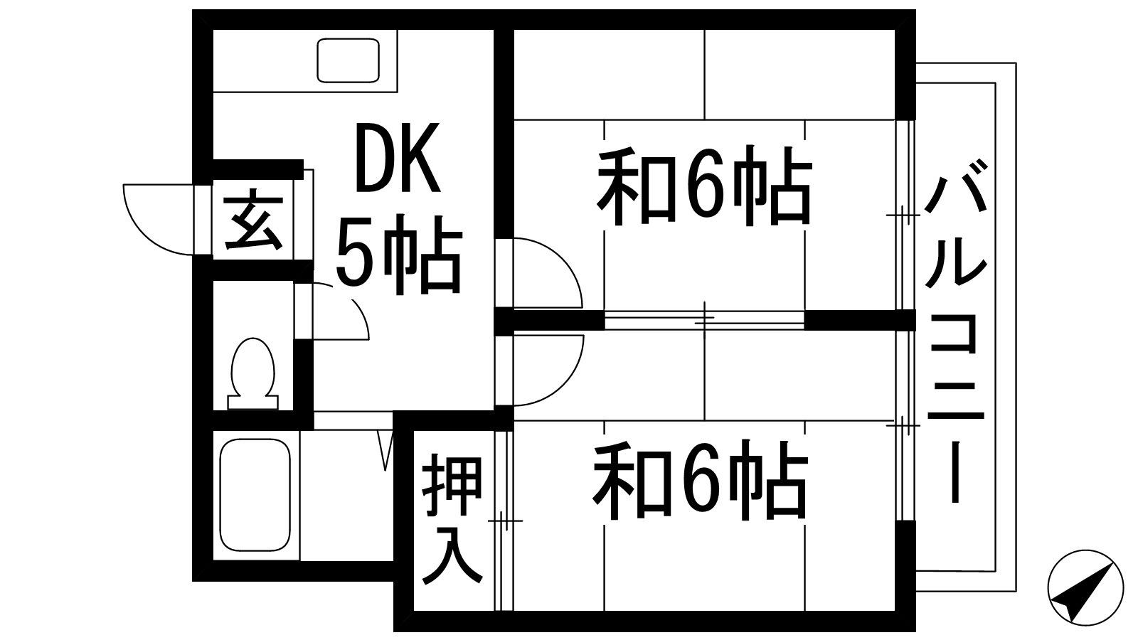 桃源台ハイツ(2DK/2階)の間取り写真