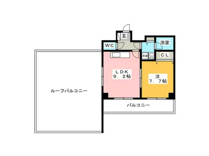 フォーラム美野島(1LDK/10階)の間取り写真
