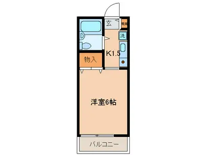 ハーモニーIZUMI(1K/1階)の間取り写真