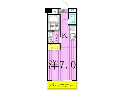 宇田川柏ビル(1K/2階)の間取り写真