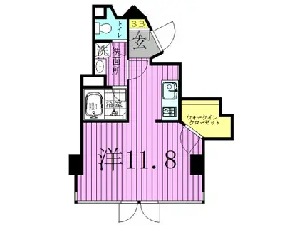 Yビル足立江北(ワンルーム/4階)の間取り写真