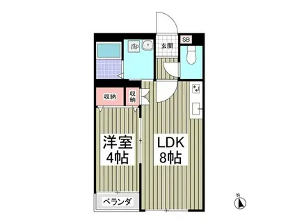 SPRING FEELS(1LDK/1階)の間取り写真