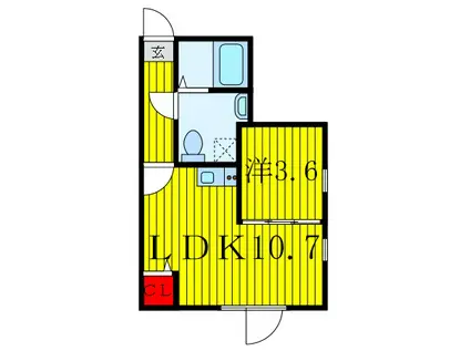 メゾンプリンス(1LDK/4階)の間取り写真