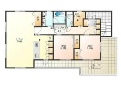 ピアーチェ祖師ヶ谷大蔵(2LDK/3階)の間取り写真